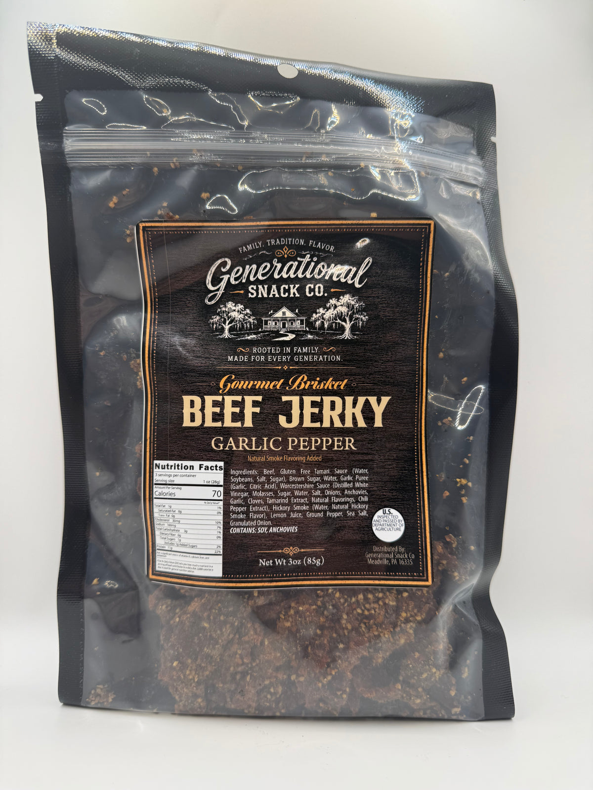 Garlic Pepper Brisket Beef Jerky
