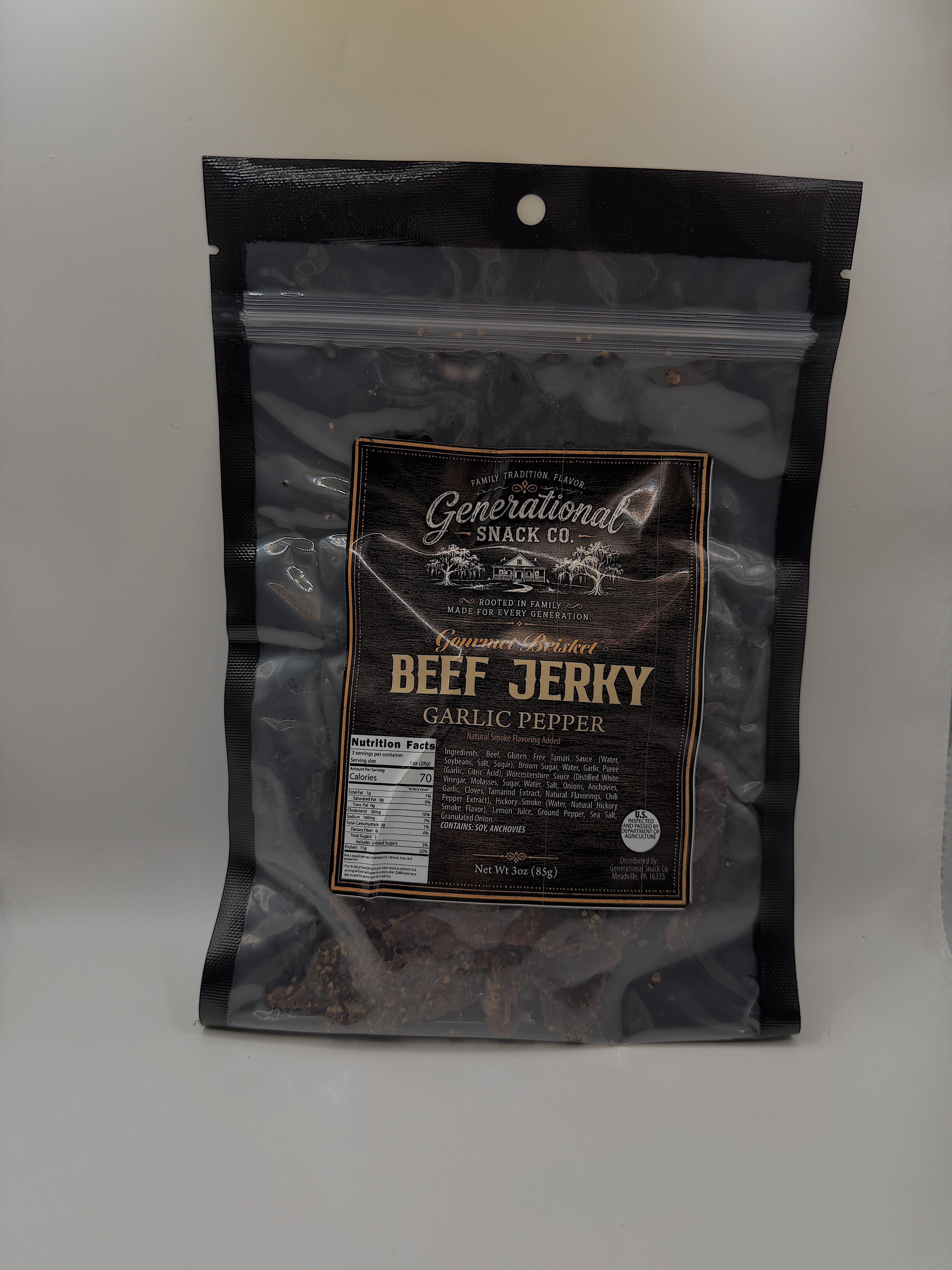 Garlic Pepper Brisket Beef Jerky
