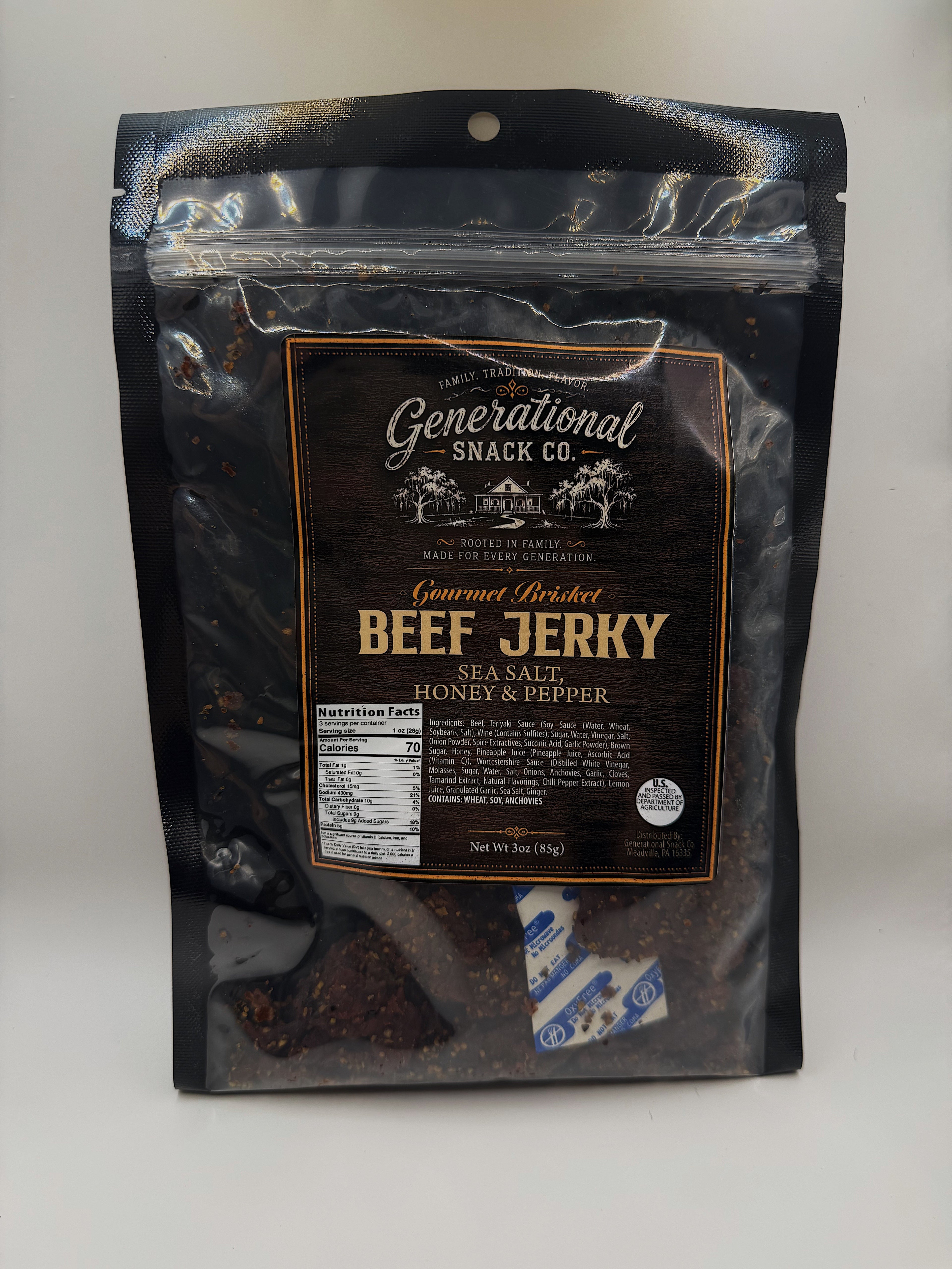 Sea Salt, Honey & Pepper Brisket Beef Jerky